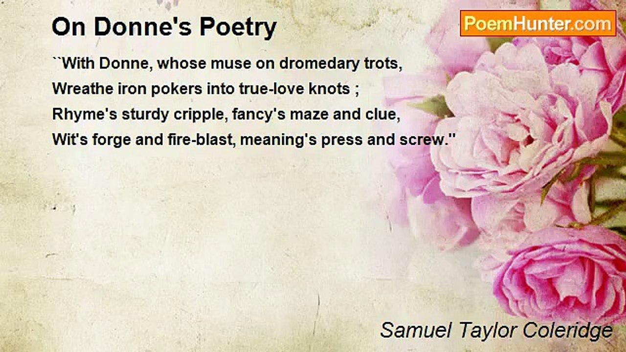 Samuel Taylor Coleridge - On Donne's Poetry