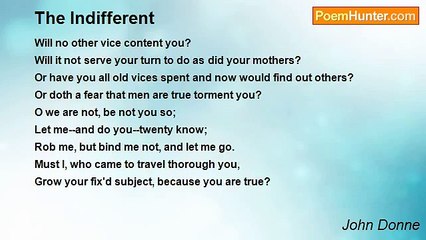 John Donne - The Indifferent