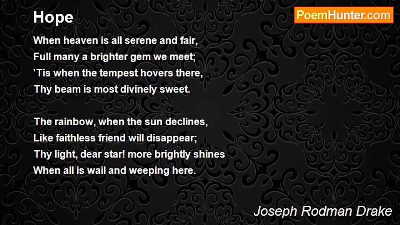 Joseph Rodman Drake - Hope