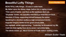 William Butler Yeats - Beautiful Lofty Things