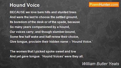 William Butler Yeats - Hound Voice