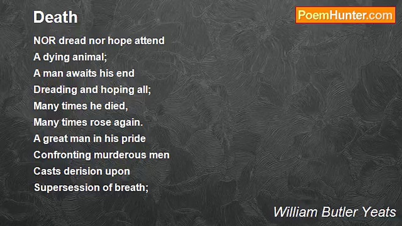 William Butler Yeats - Death