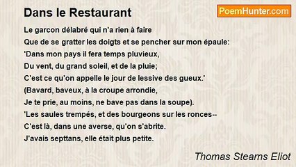 Thomas Stearns Eliot - Dans le Restaurant