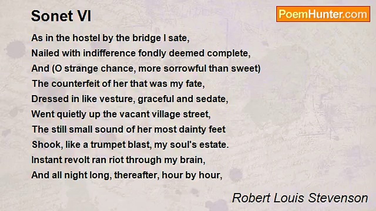 Robert Louis Stevenson - Sonet VI