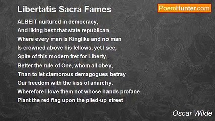Oscar Wilde - Libertatis Sacra Fames