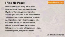 Sir Thomas Wyatt - I Find No Peace