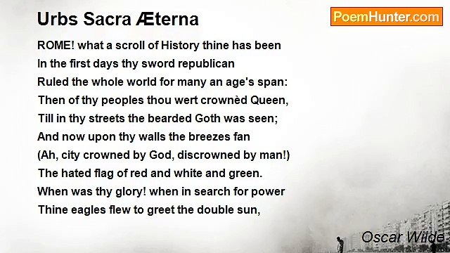 Oscar Wilde - Urbs Sacra Æterna
