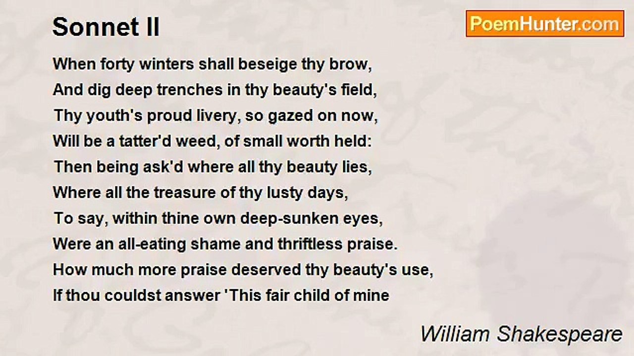 William Shakespeare - Sonnet II
