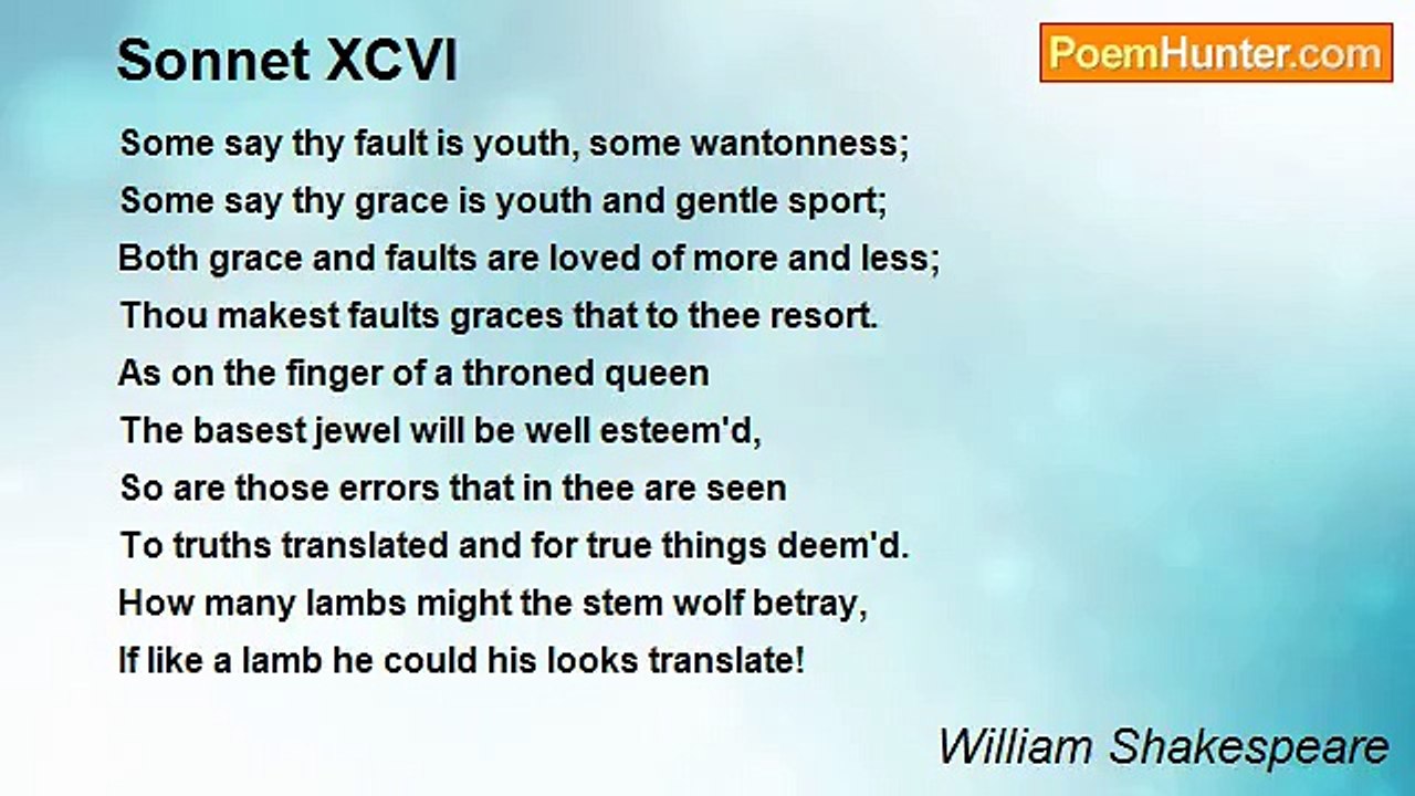 William Shakespeare - Sonnet XCVI