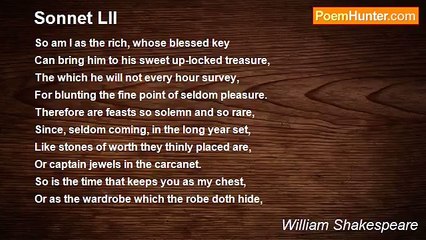 William Shakespeare - Sonnet LII