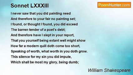 William Shakespeare - Sonnet LXXXIII