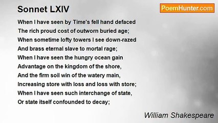 William Shakespeare - Sonnet LXIV
