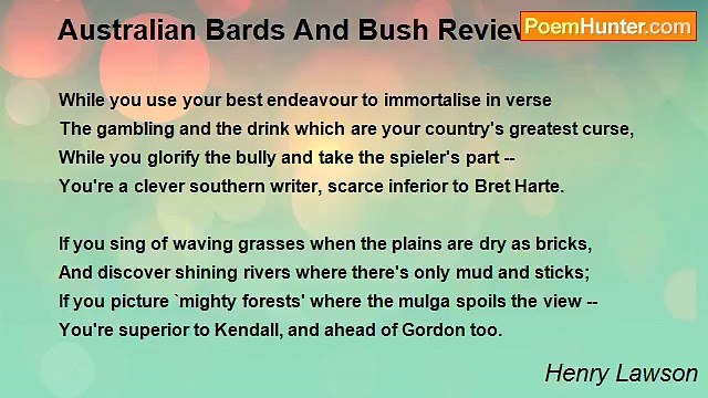 Henry Lawson - Australian Bards And Bush Reviewers
