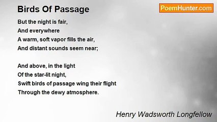 Henry Wadsworth Longfellow - Birds Of Passage