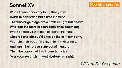 William Shakespeare - Sonnet XV