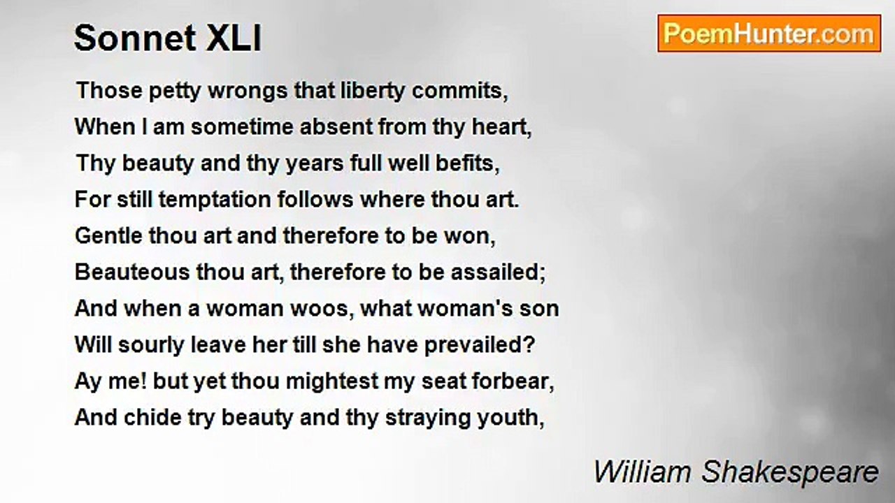 William Shakespeare - Sonnet XLI