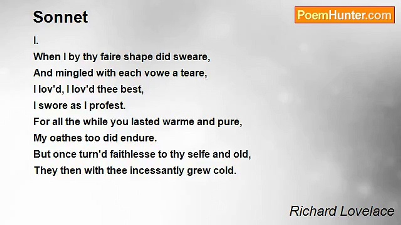 Richard Lovelace - Sonnet