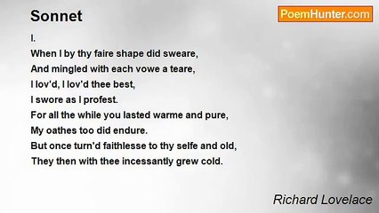 Richard Lovelace - Sonnet