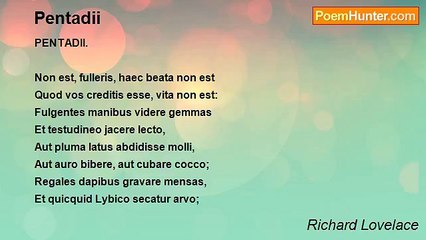 Richard Lovelace - Pentadii