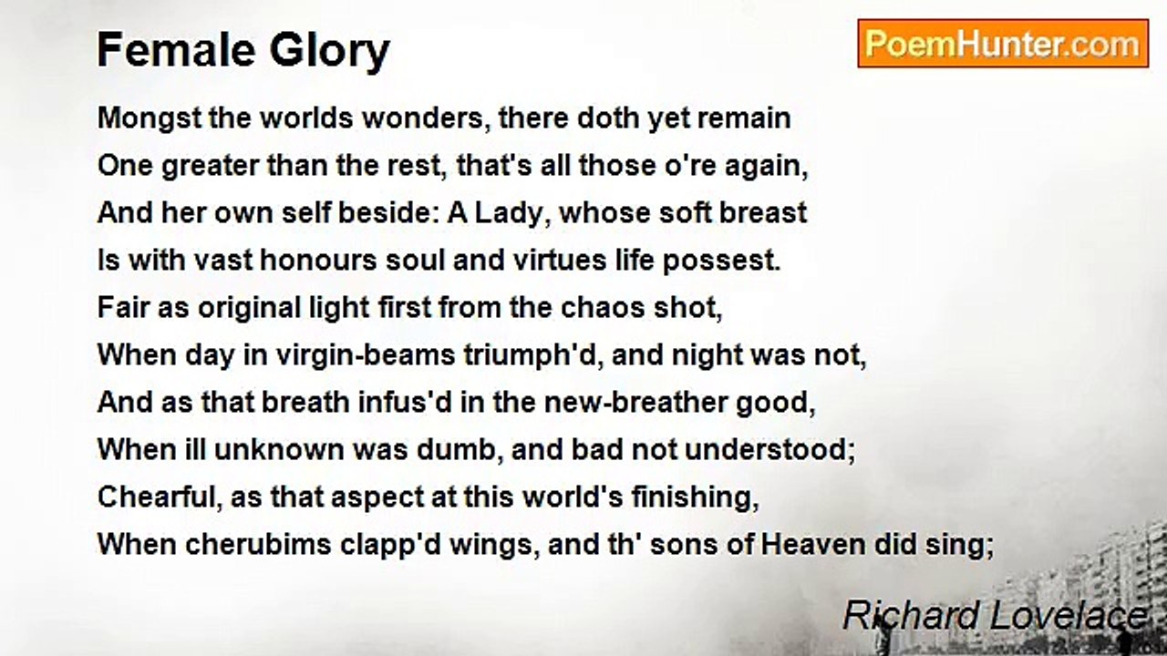 Richard Lovelace - Female Glory