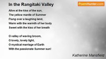 Katherine Mansfield - In the Rangitaki Valley