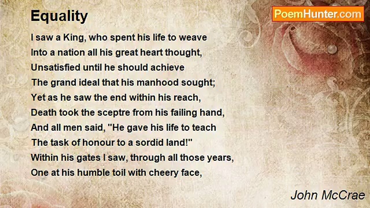 John McCrae - Equality