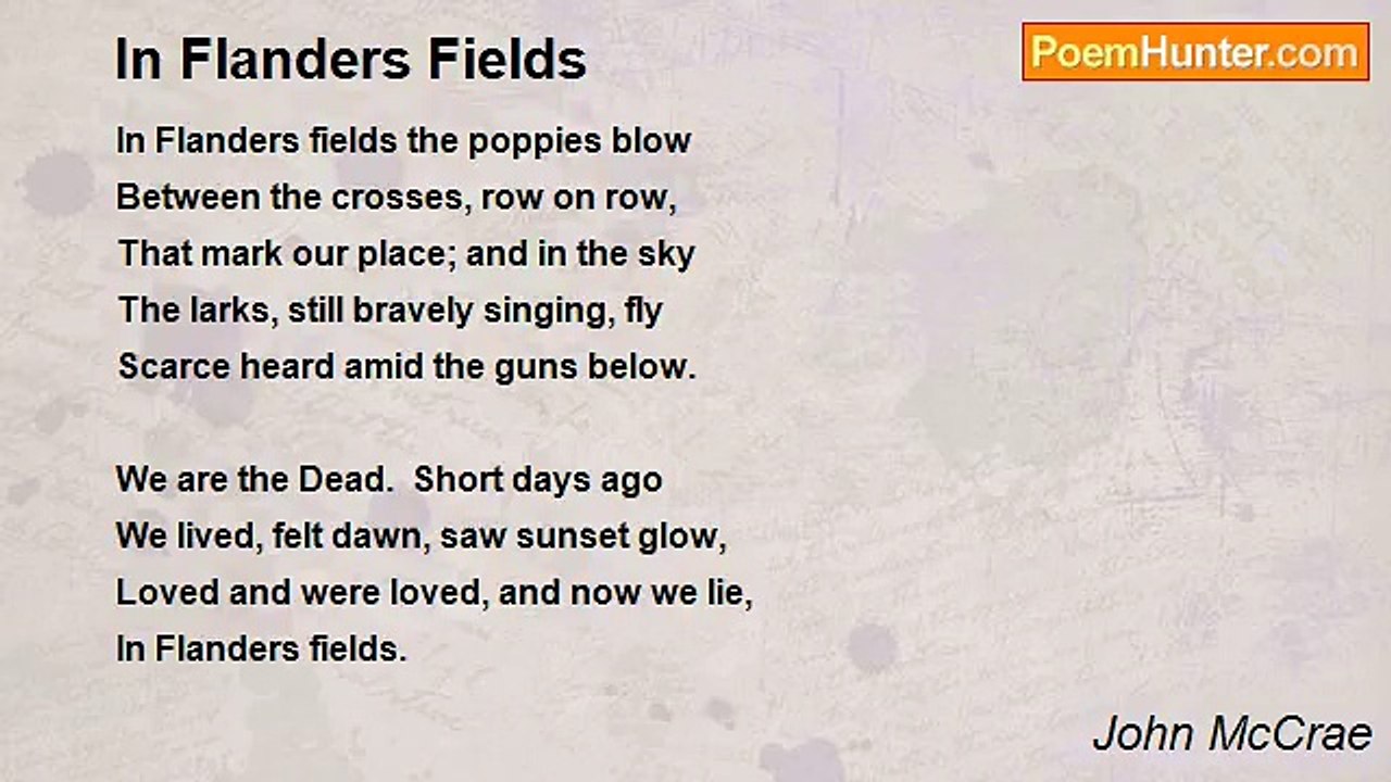 John McCrae - In Flanders Fields