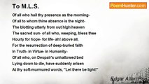 Edgar Allan Poe - To M.L.S.