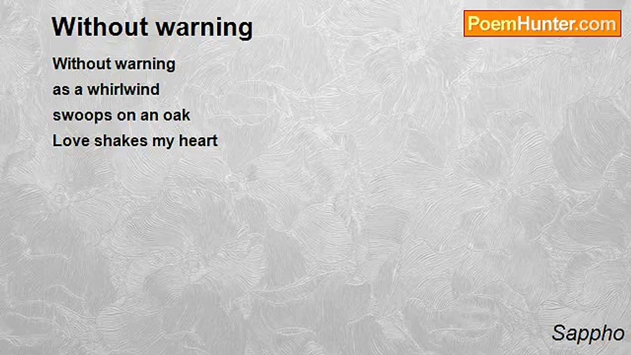 Sappho - Without warning