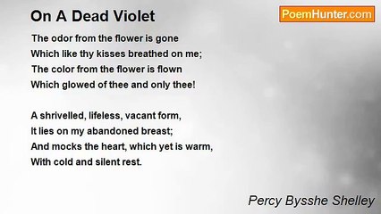 Percy Bysshe Shelley - On A Dead Violet
