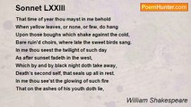 William Shakespeare - Sonnet LXXIII