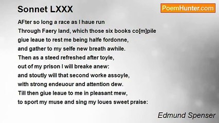 Edmund Spenser - Sonnet LXXX