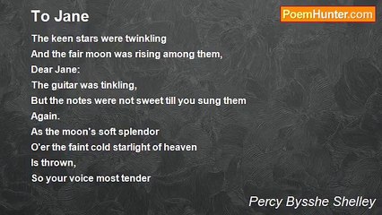 Percy Bysshe Shelley - To Jane