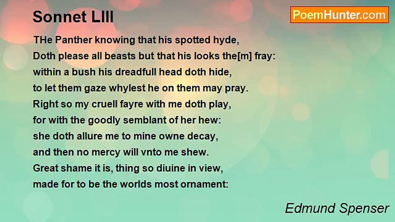 Edmund Spenser - Sonnet LIII
