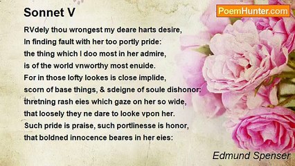 Edmund Spenser - Sonnet V