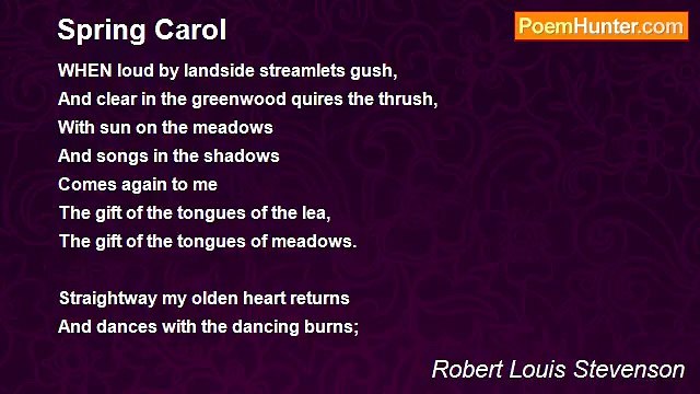 Robert Louis Stevenson - Spring Carol