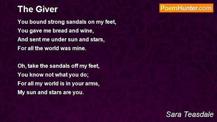 Sara Teasdale - The Giver