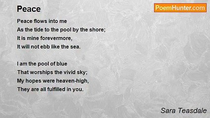 Sara Teasdale - Peace
