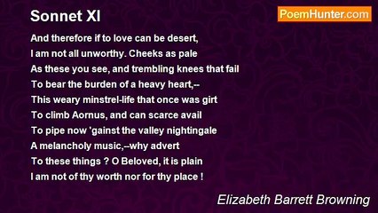 Elizabeth Barrett Browning - Sonnet XI