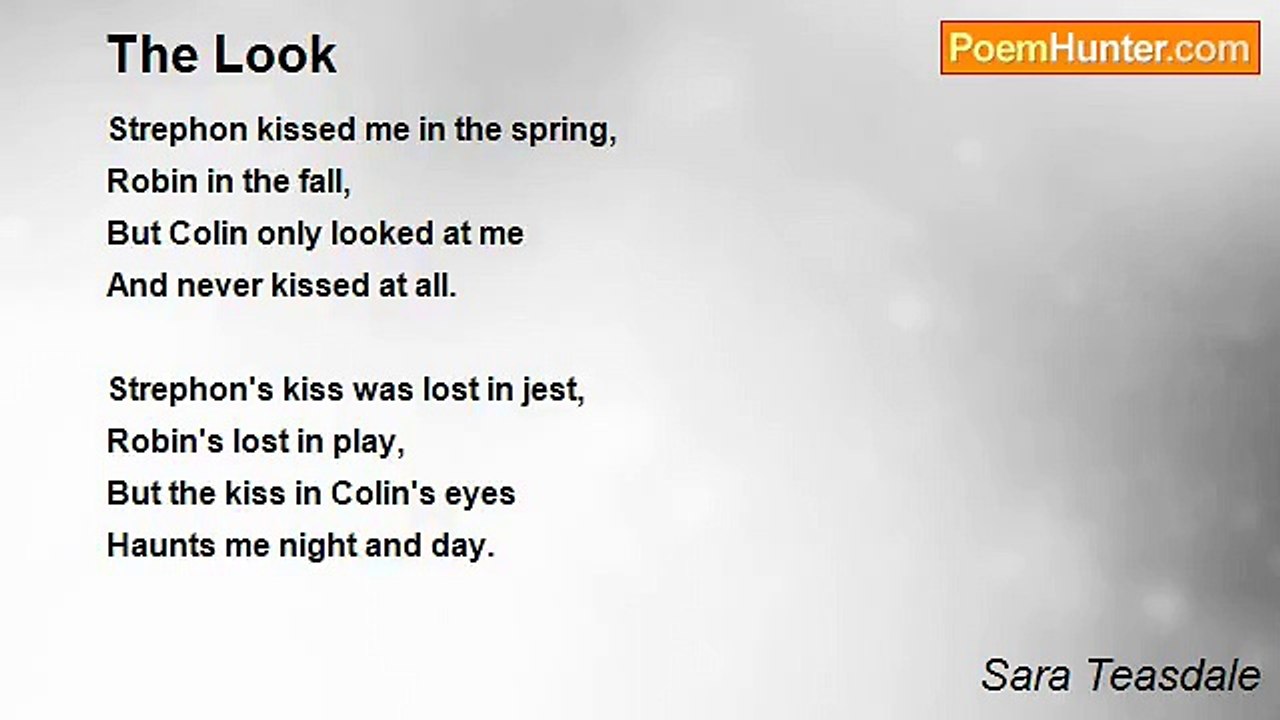 Sara Teasdale - The Look