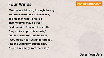Sara Teasdale - Four Winds