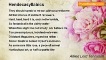 Alfred Lord Tennyson - Hendecasyllabics