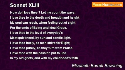 Elizabeth Barrett Browning - Sonnet XLIII