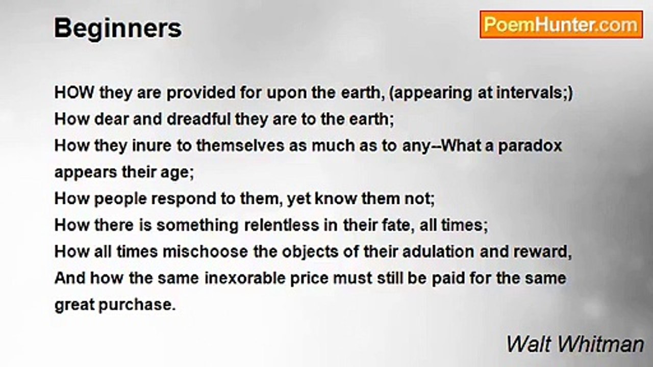 Walt Whitman - Beginners