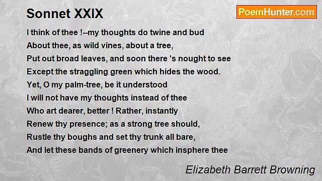 Elizabeth Barrett Browning - Sonnet XXIX
