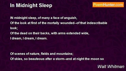 Walt Whitman - In Midnight Sleep