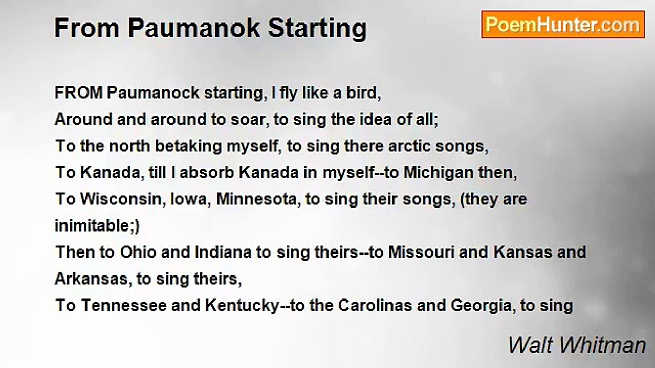 Walt Whitman - From Paumanok Starting