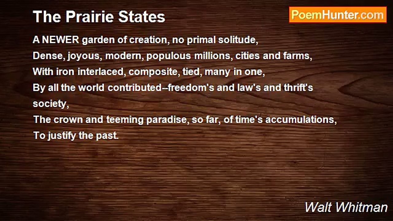 Walt Whitman - The Prairie States