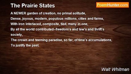 Walt Whitman - The Prairie States
