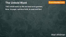 Walt Whitman - The Untold Want